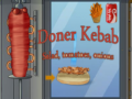 Gioco Insalata di kebab döner, pomodori, cipolle in linea