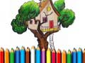 Gioco Libro da Colorare Casa sull'Albero in linea