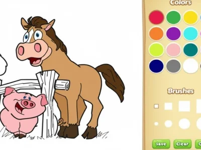 Gioco Libro da colorare di animali da fattoria per bambini in linea