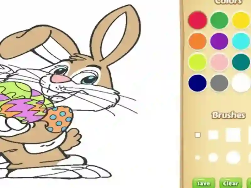Gioco Libro da colorare di coniglietti di Pasqua per bambini in linea
