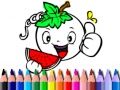Gioco Tornare a scuola: Libro da colorare con le verdure in linea