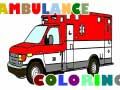 Gioco Pagine da colorare camion di ambulanza in linea