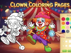 Gioco Disegni da colorare di clown in linea