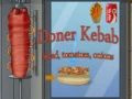 Gioco Insalata di kebab döner, pomodori, cipolle in linea