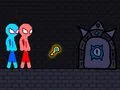 Gioco Omino rosso e blu con corda in linea