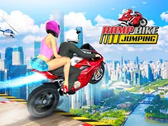 Gioco Salto con la bici dalla rampe in linea Gioco Salto con la bici dalla rampe in linea