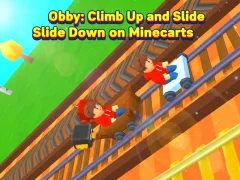 Gioco Obby: sali e scivola giù sui carrelli da miniera in linea