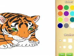 Gioco Libro da colorare di tigre per bambini in linea
