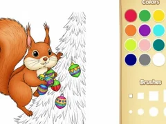Gioco Libro da colorare di animali di Natale per bambini in linea