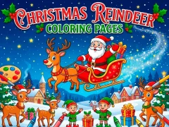Gioco Disegni da colorare di renne di Natale in linea