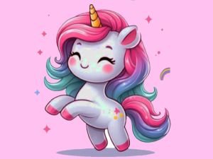 Gioco Sfida da colorare unicorno in linea
