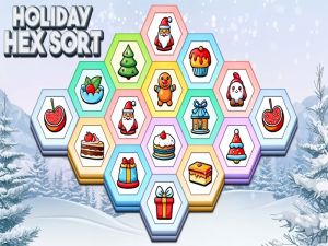 Gioco Ordina esagonale delle vacanze in linea