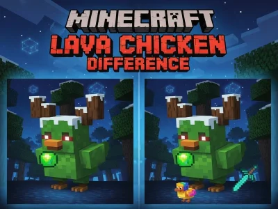 Gioco Differenza del pollo lavico di Minecraft in linea Gioco Differenza del pollo lavico di Minecraft in linea