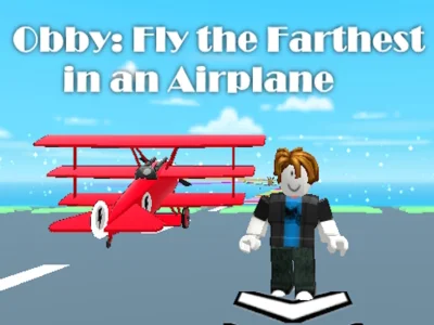 Gioco Obby: Vola più lontano in aereo in linea