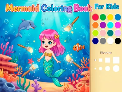Gioco Libro da colorare sirena per bambini in linea