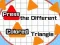 Gioco Premi il triangolo di colore diverso in linea