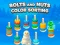 Gioco Ordinamento dei colori di bulloni e dadi in linea