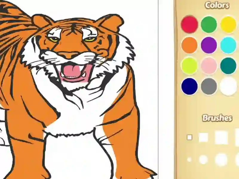 Gioco Libro da colorare di tigre in linea