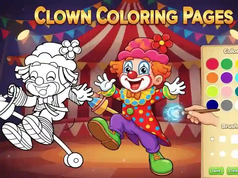 Gioco Disegni da colorare di clown in linea