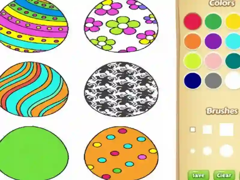 Gioco Libro da colorare di Easter Eggs per bambini in linea