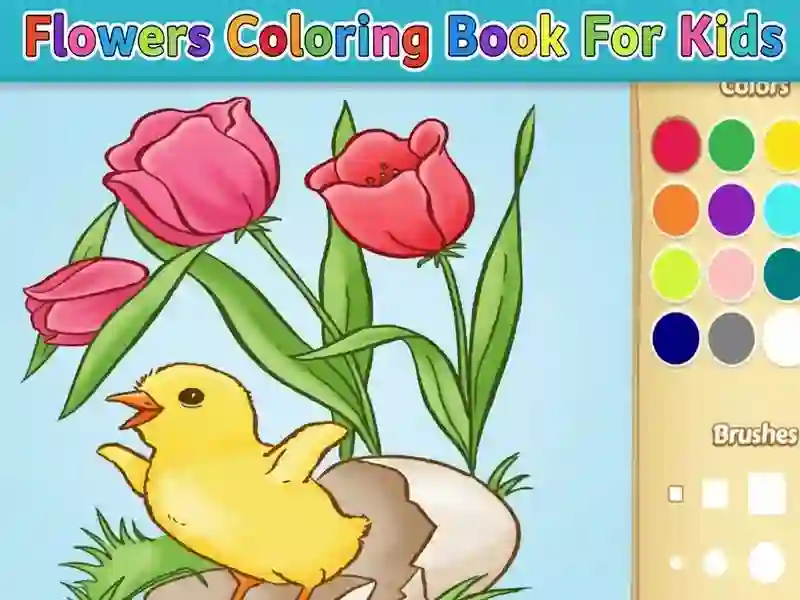 Gioco Libro da colorare di fiori per bambini in linea