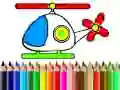 Gioco Torna a scuola: colorazione dell'elicottero in linea Gioco Torna a scuola: colorazione dell'elicottero in linea