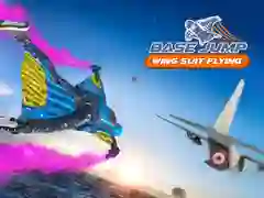 Gioco Base Jump volo con tuta alare in linea Gioco Base Jump volo con tuta alare in linea