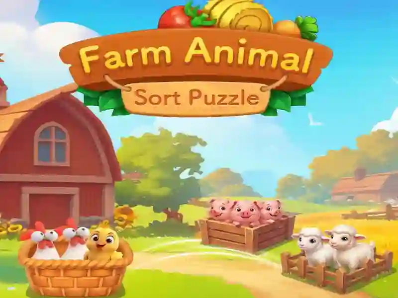 Gioco Puzzle con ordinamento degli animali della fattoria in linea