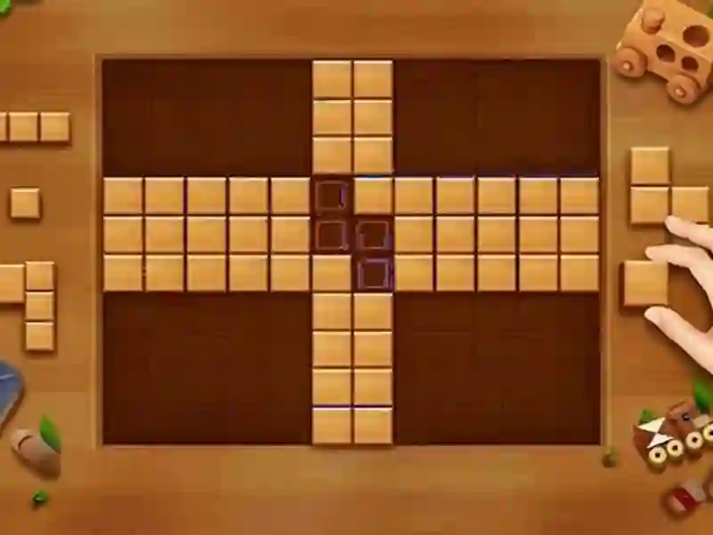 Gioco Puzzle con blocchi di legno in linea