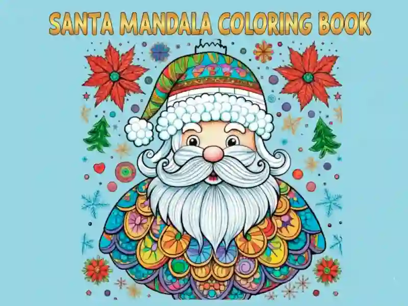 Gioco Disegni da colorare di mandala di Babbo Natale in linea