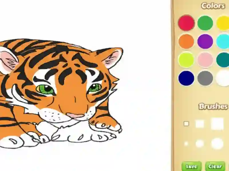 Gioco Libro da colorare di tigre per bambini in linea