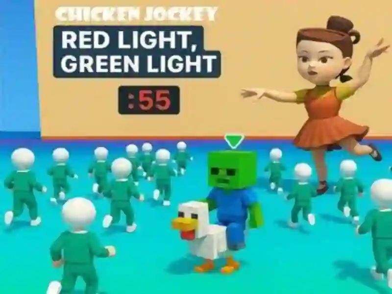 Gioco Jockey di pollo: luce verde chiaro rosso in linea