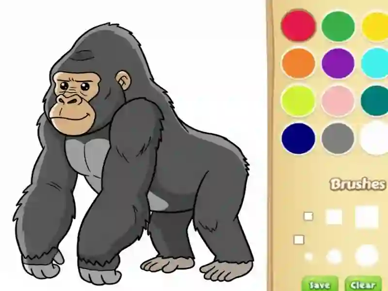 Gioco Libro da colorare di gorilla per bambini in linea