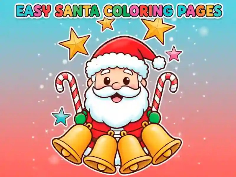 Gioco Disegni facili da colorare di Babbo Natale in linea