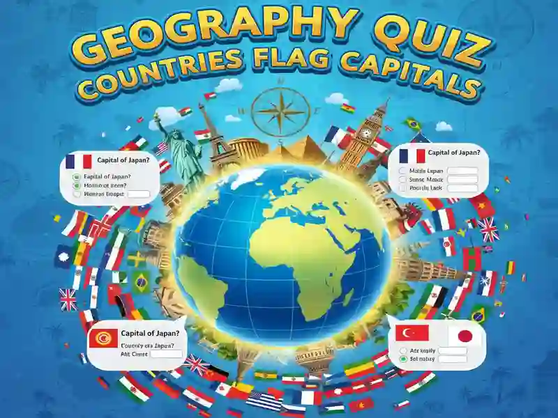 Gioco Geografia Quiz Paesi Capitali Bandiera in linea