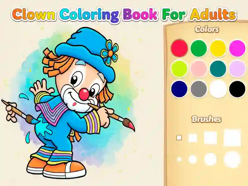 Gioco Libro da colorare di clown per adulti in linea