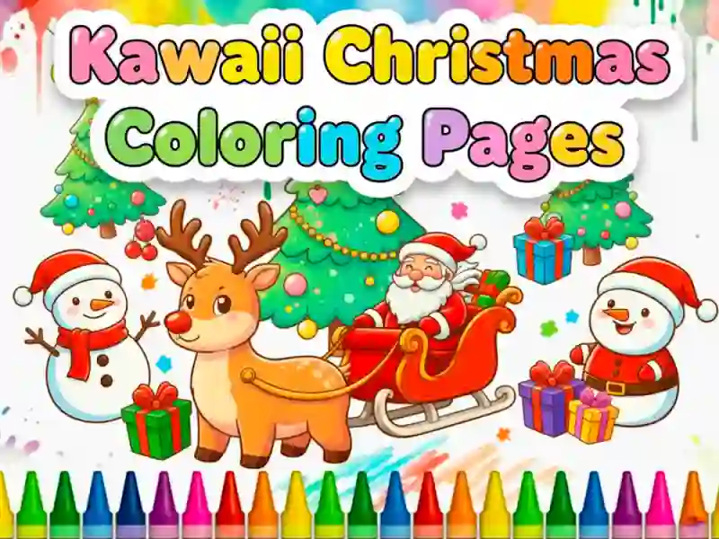Gioco Disegni da colorare di Natale Kawaii in linea