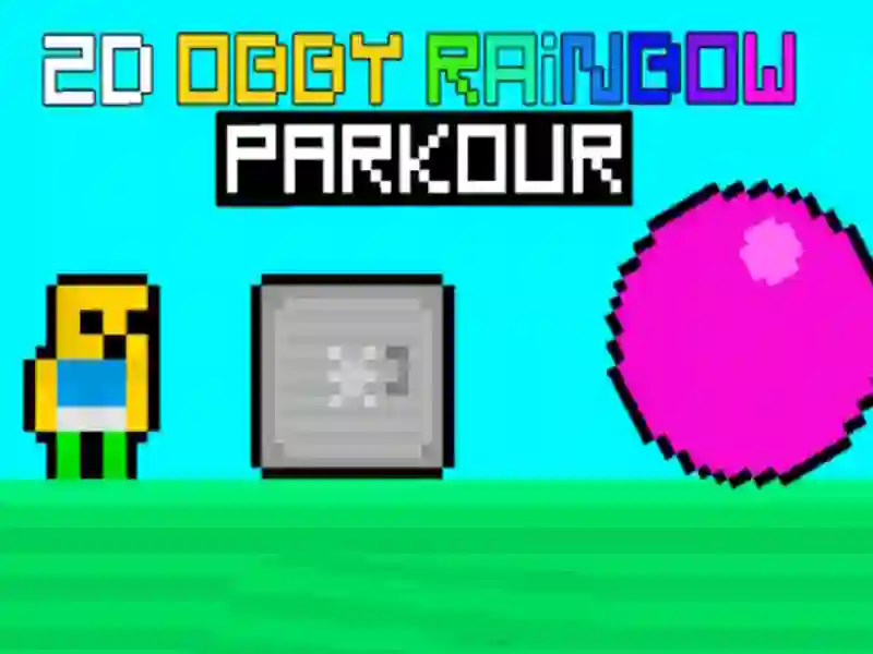 Gioco Parkour arcobaleno 2D di Obby in linea