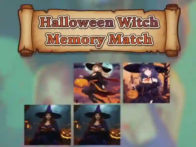 Gioco Partita di memoria della strega di Halloween in linea