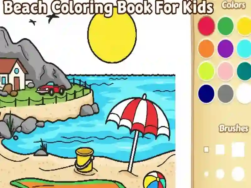 Gioco Libro da colorare sulla spiaggia per bambini in linea