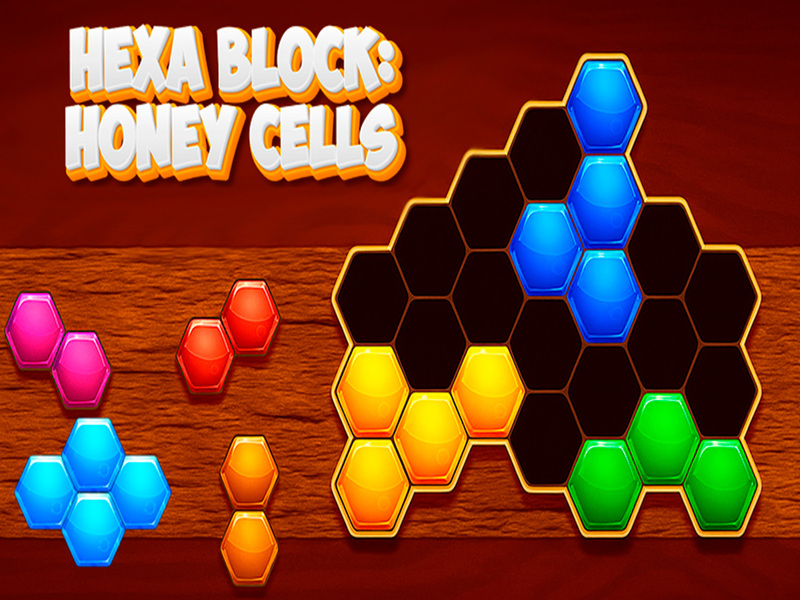 Gioco Blocco hexa: cellule di miele in linea