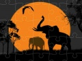 Gioco Puzzle Silhouette di Elefante in linea
