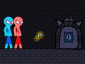 Gioco Omino rosso e blu con corda in linea