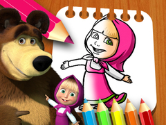Gioco Libro da Colorare Masha e Orso in linea