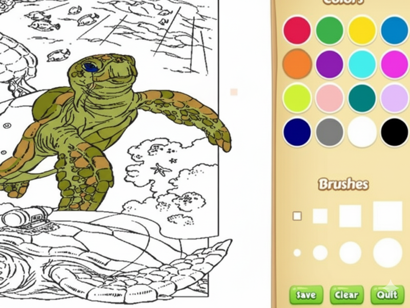 Gioco Libro da colorare di animali marini in linea