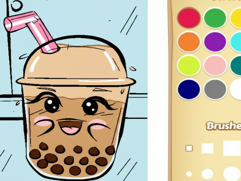 Gioco Libro da colorare di Boba Tea per bambini in linea