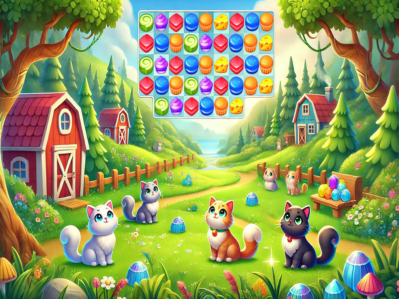 Gioco Cat Match 3 in linea