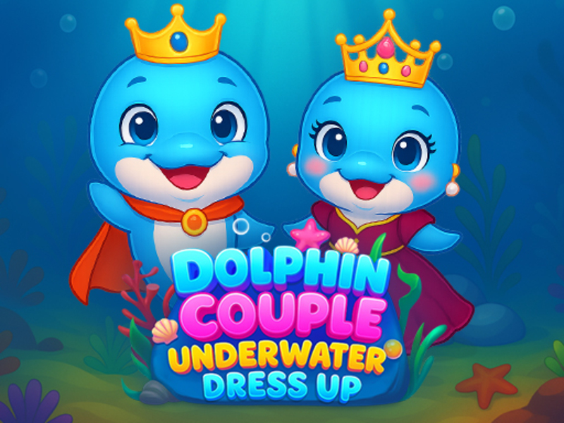 Gioco Coppia di delfini sott'acqua vestiti in linea