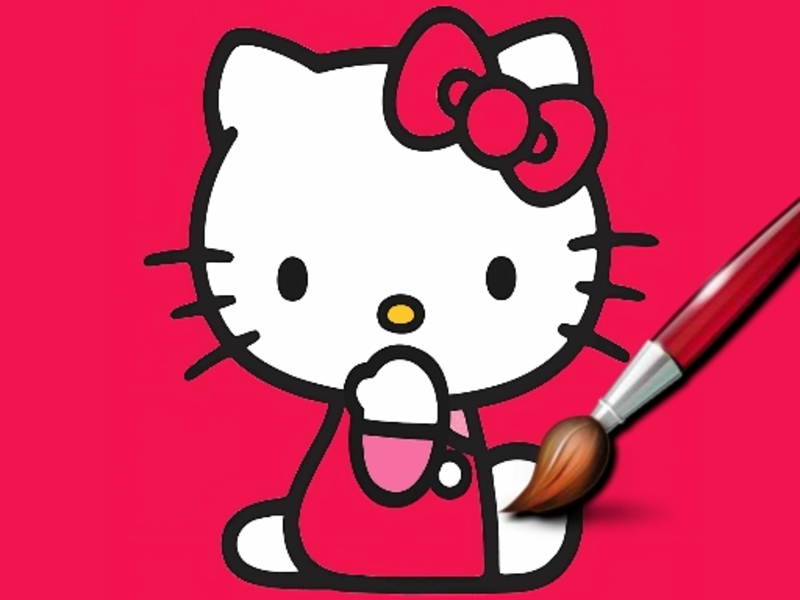 Gioco Gattino da colorare facile in linea